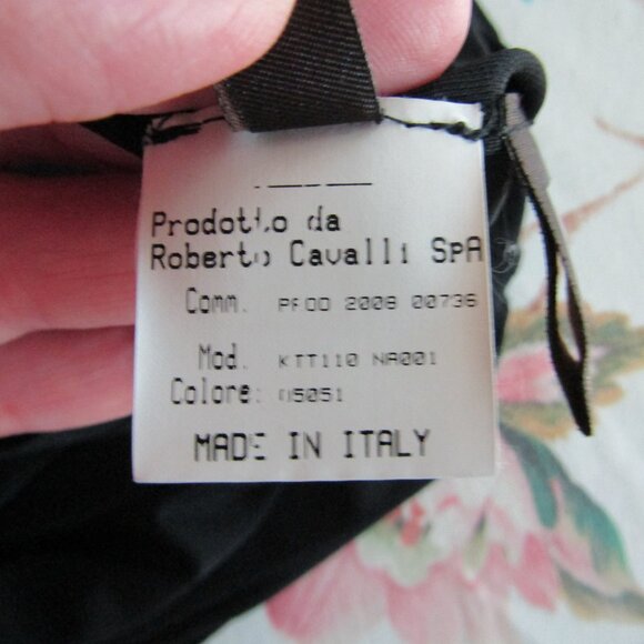 ROBERTO CAVALLI Asymmetrical Black Stretchy Dress--Size 46/10 - Picture 7 of 8